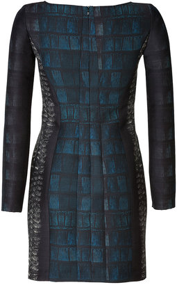 Cédric Charlier Wool Blend Printed Long Sleeve Dress Gr. 40