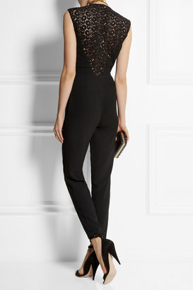 Pedro del Hierro Madrid Crepe and guipure lace jumpsuit