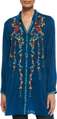 Johnny Was Collection Ivy Embroidered Long-Sleeve Tunic, Women's