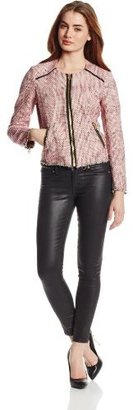 Juicy Couture Women's Bold Tweed Collarless Jacket