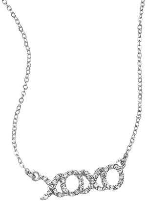 Blu Bijoux Silver and Crystal XOXO Necklace