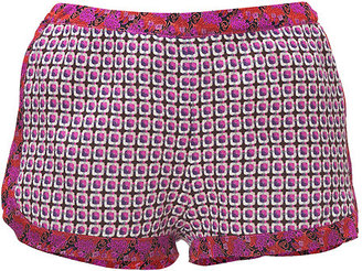 Anna Sui Magenta-Multi Jacquard Shorts