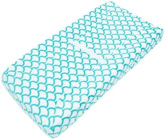 American Baby Company Heavenly Soft Chenille Contoured Changing Table Cover- Aqua Sea Waves