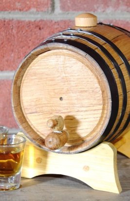 Cathy's Concepts Monogram Oak Whiskey Barrel, Large