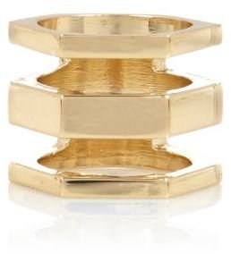 River Island Gold tone triple row finger top ring