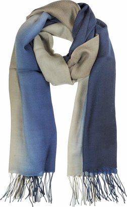 Mila Schon Gradient Blue/Brown Wool and Cashmere Stole