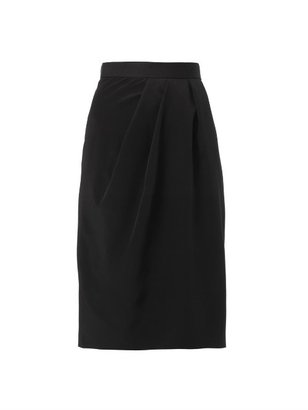 Freda Draped-front silk skirt