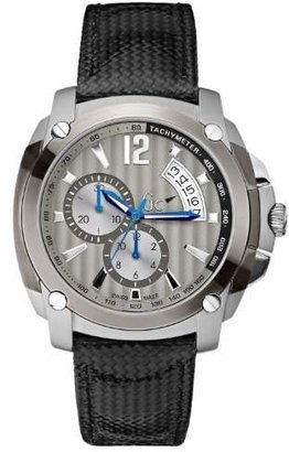 GUESS Bella Class X78004G5S 44mm Stainless Steel Case Black Calfskin Anti-Reflective Sapphire Men's Watch