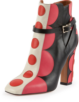 Valentino Polka Dot Leather Ankle Boot