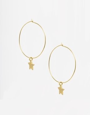 Made Nyota Star Hoop Earrings - Gold