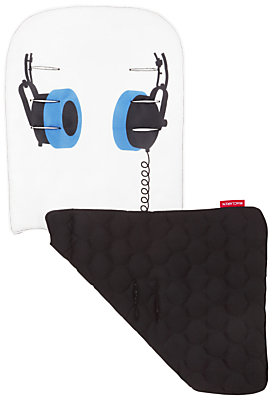 Maclaren Headphones Reversible Seat Liner, Black/White