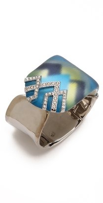 Alexis Bittar Crystal Stenciled Wrap Liquid Cuff Bracelet