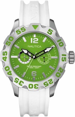 Nautica Men's BFD 100 White Strap Multifunction Dial A16617G