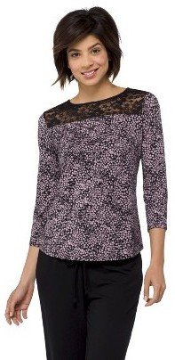 Women's 3/4 Sleeve Sleep Top with Lace - Gilligan & O'Malley®