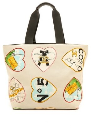 WGACA What Goes Around Comes Around Chanel Canvas Hearts Tote
