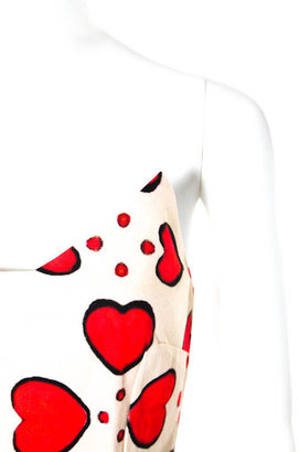 Tata-Naka NWT Cream Red Cherry Hearts Print Bustier Top Sz 10 $335