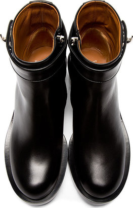 Givenchy Black Shark Tooth Buckle Ankle Boots