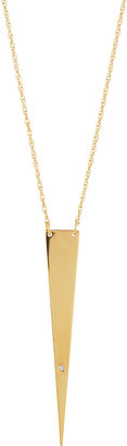 Jennifer Zeuner Jewelry Ofira Solid-Triangle Necklace with Single Diamond