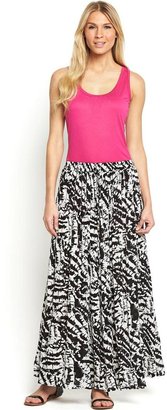 South Petite Crinkle Fashion Maxi Skirt - Mono Print