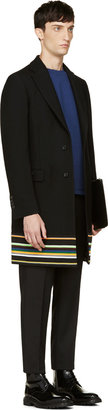 Raf Simons Sterling Ruby Black Wool Stripe Coat
