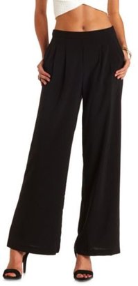 Charlotte Russe Pleated High-Waisted Palazzo Pants