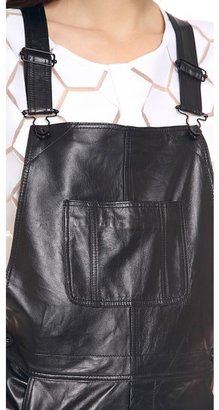 Milly Leather Short Overalls