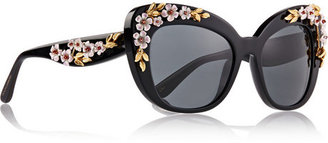 Dolce & Gabbana Embellished cat eye acetate sunglasses