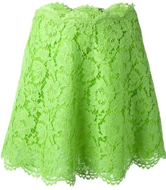 Valentino floral lace skirt