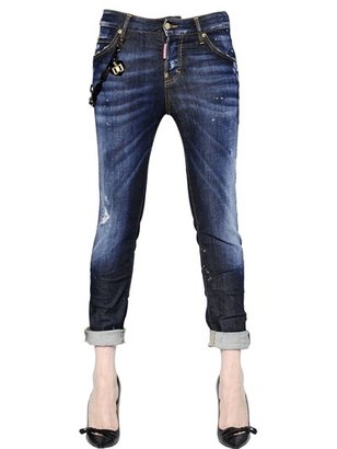 DSQUARED2 Cool Girl Stretch Denim Jeans With Chain