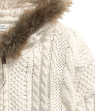 H&M Hooded Cardigan - Natural white - Ladies