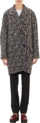 Carven Abstract-print Oversize Double Breasted Coat