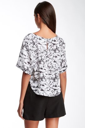 Robert Rodriguez Silk Graphic Cropped Blouse