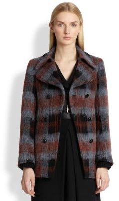 McQ Textured Plaid Double-Breasted Coat