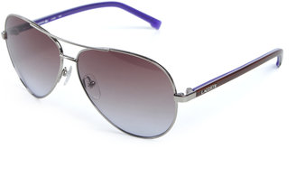 Lacoste Silver & Blue Aviator Sunglasses