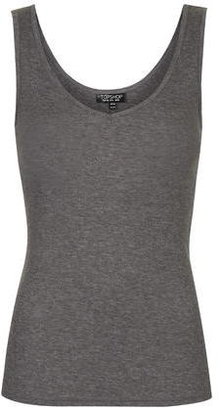 Topshop Womens Ribbed Vest - Charcoal