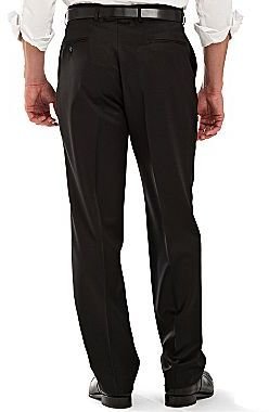 JCPenney Stafford Flat-Front Black Wool Pants-Big & Tall