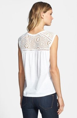 Vince Camuto Eyelet Mesh Top