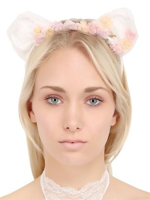 Maison Michel - Heide Cat Ears Flowers & Lace Headband