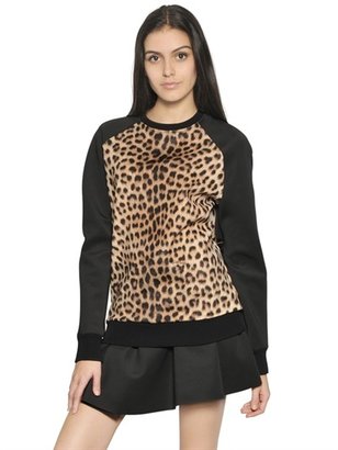 Just Cavalli Leopard Printed Neoprene Sweatshirt