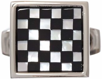 Simon Carter Small square checkers cufflink