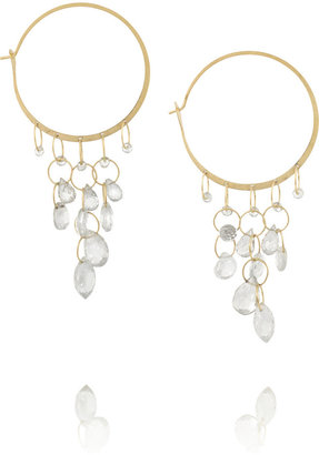 Melissa Joy Manning 14-karat gold topaz hoop earrings
