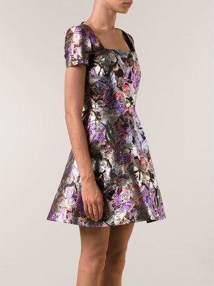 Valentino Lame Butterfly Brocade Dress