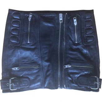 AllSaints Leather Biker Skirt