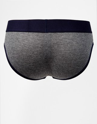 ASOS 3 Pack Briefs in Rib with Contrast Trim