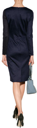 Paule Ka Wool Dress with Bow in Black/Grey/Blue Gr. 34