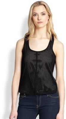 Parker Calvin Perforated-Suede Racerback Tank