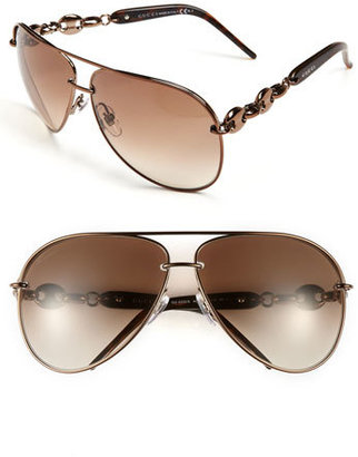 Gucci 'Marina Chain' 63mm Aviator Sunglasses