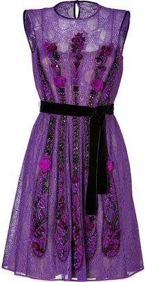 Alberta Ferretti Lace Dress in Purple
