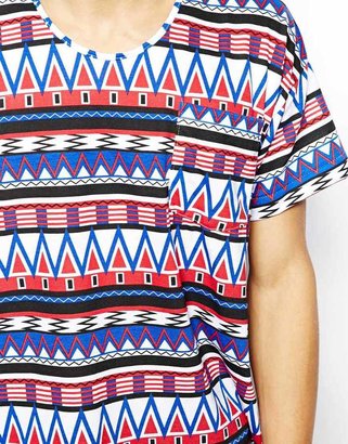 American Apparel Oversize T-Shirt With Geo-Tribal Print