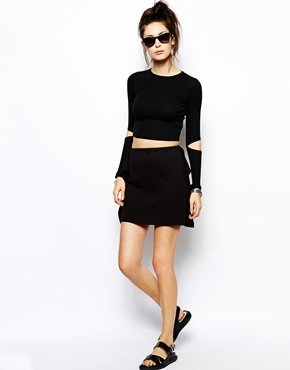 Cheap Monday Drape Side Mini Skirt - Black